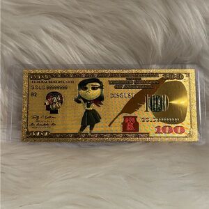 24k gold foil plated Inside Out Disgust Banknote Disney Collectible